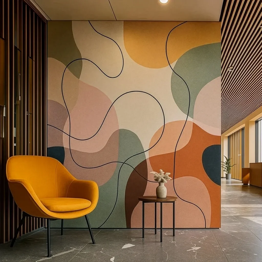 Abstract Printed PET Felt Acoustic Panels